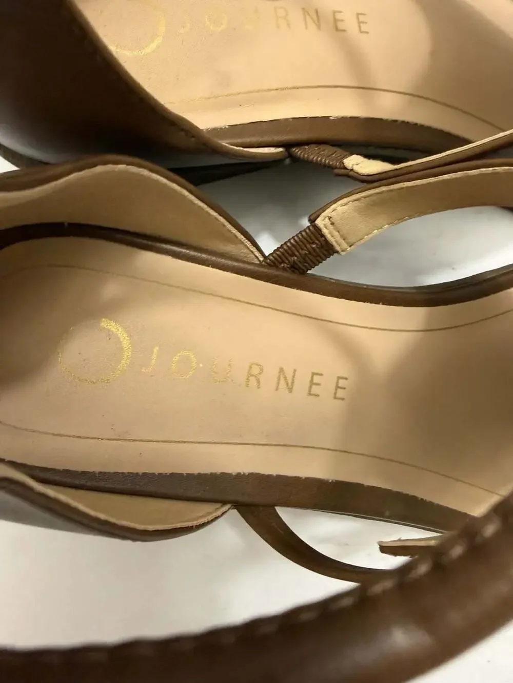 Journee Collection Trayle Wedge Sandal in Brown